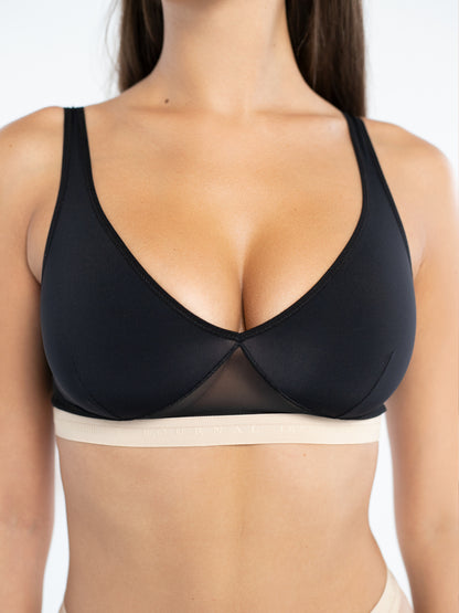 BLACK TIE Bralette — Bold Minimalism with Elegant Suppor