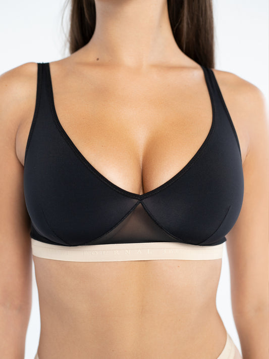 BLACK TIE Bralette — Bold Minimalism with Elegant Suppor